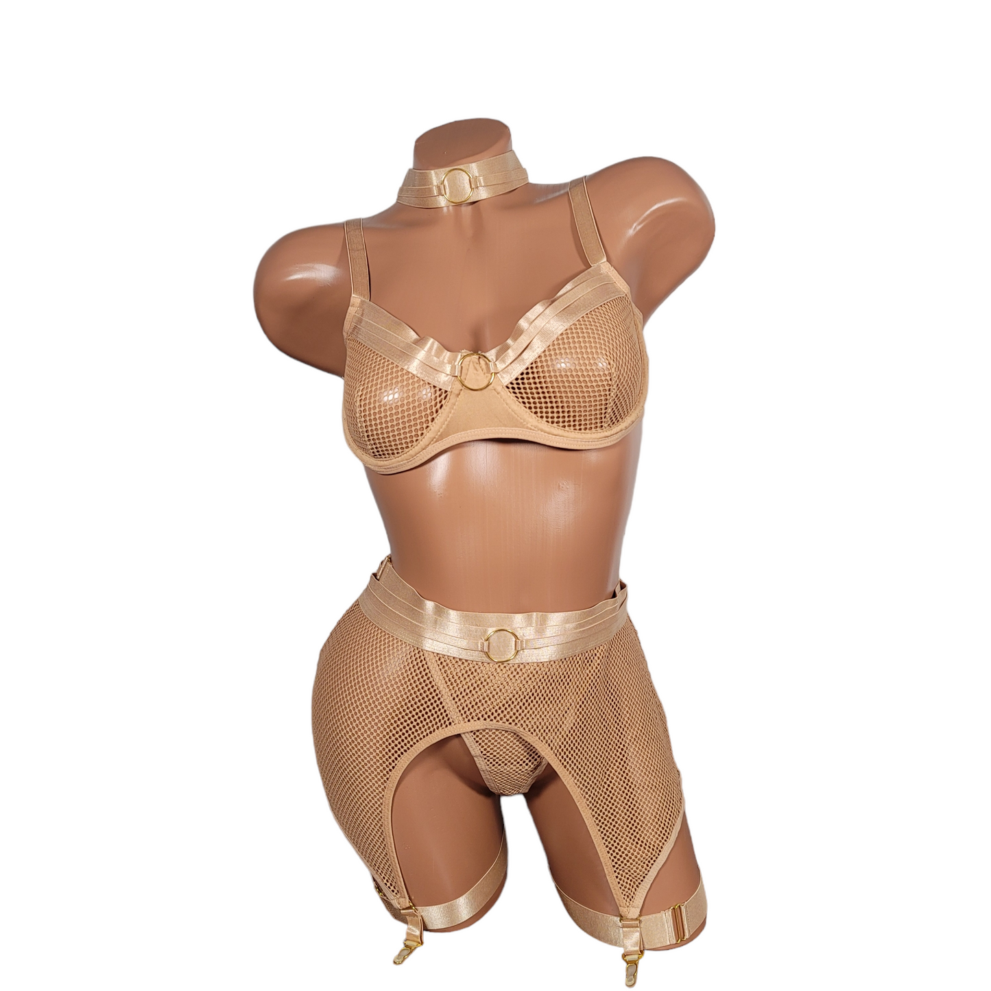 Mesh Lingerie Set (Tan)